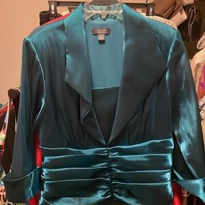 NWT Satin Evening Top w/Removable Insert, Teal